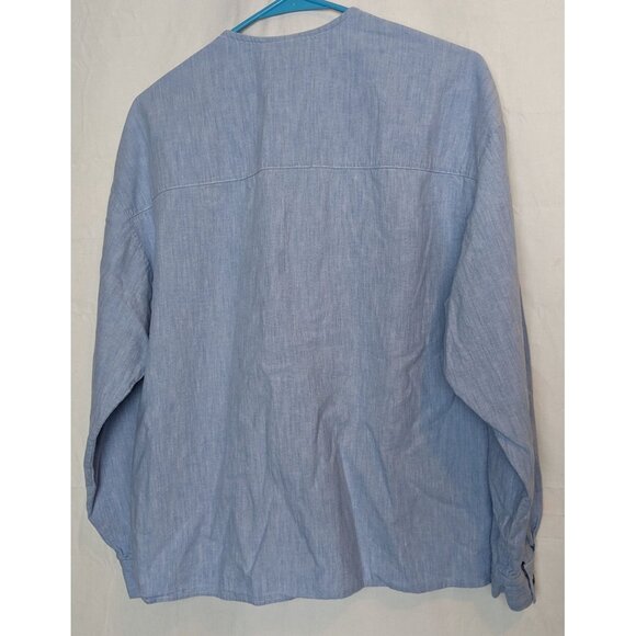 Langtry Women's Embroidered Floral Long Sleeve Button Up Denim Shirt Size XL‎ - Picture 6 of 8